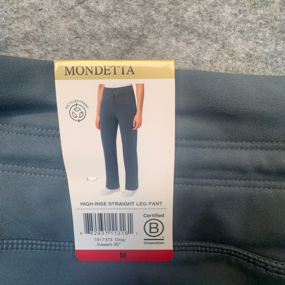 Mondetta Womens High Rise Straight Leg Pants Gray Recycled Activewear Size M NEW - Picture 11 of 12